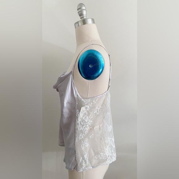 By Anthropologie Silky Slouchy Cami top SIZE L silver color new nwt - Picture 7 of 8